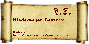 Niedermayer Beatrix névjegykártya