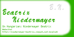 beatrix niedermayer business card